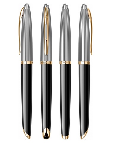Ручка перьевая Waterman Carene DeLuxe Black & Silver GT, M (S0699940)