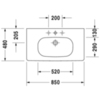 Duravit D-Code 3428500602 Раковина для мебели,с перел., без отв. под смес., 850x480мм, цвет: Белый