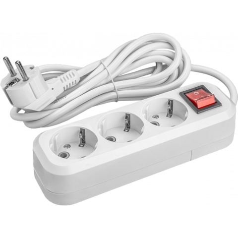 Сетевой фильтр, удлинитель Navigator  OPE-S-03-150-ESC-3x0.75 кабель 1,5м, 3 розетки, заземление, выключатель, ПВС 3×0.75мм², 10А, макс. нагрузка 2200Вт, IP20, белый - купить в компании MAKtorg