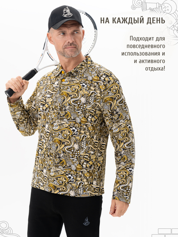 Поло с длинным рукавом «Чемпион!» мужское