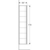 Geberit Xeno2 500.503.00.1 Высокий шкафчик с одной дверью и внутренним зеркалом, 40x170x35.1см, Серый / Матовое покрытие