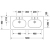 Duravit D-Code 3481200002 Двойная раковина для мебели, с перел.,с 1 отв. под смес., 1200x490мм, цвет: Белый