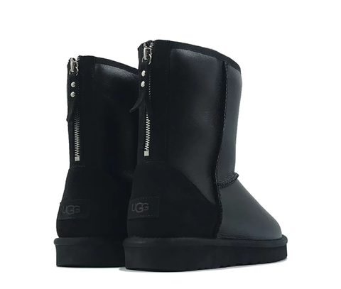 Ugg Mens Classic Short Zip Metallic Black