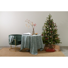Скатерть из хлопка зеленого цвета с рисунком Спелая смородина, scandinavian touch, 180х260см