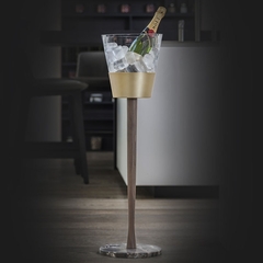 Напольная подставка CHAMPAGNERA G (орех/мрамор) в золотой отделке