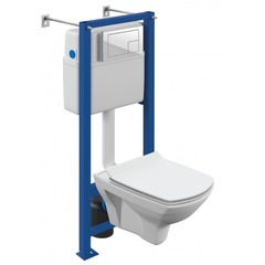 Комплект CARINA XL CO DPL EO slim инсталляция VECTOR кнопка CORNER пластик белый