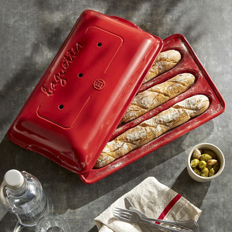 Форма Baguettes для выпечки багета Emile Henry (гранат+красный)