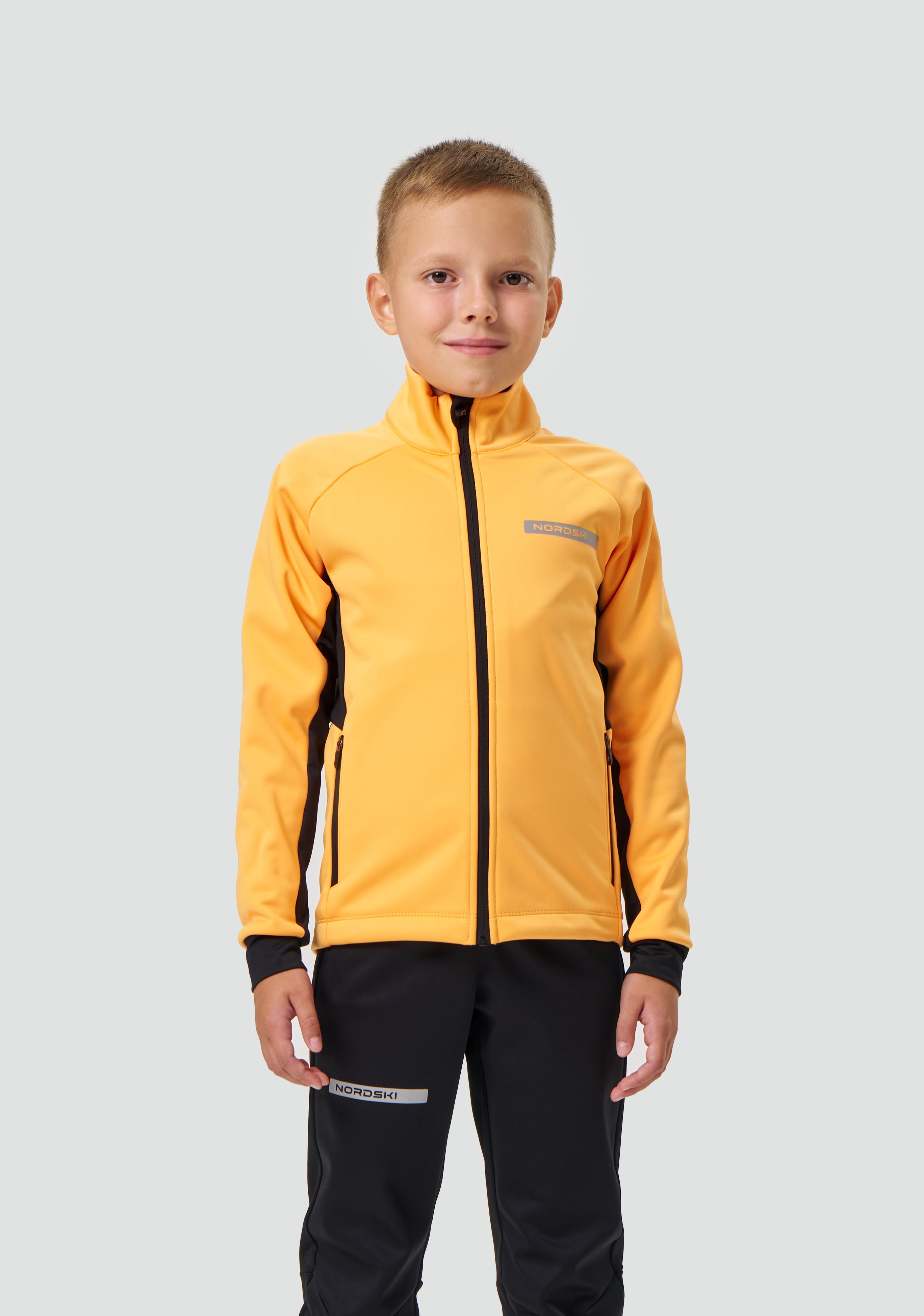 Детский лыжный разминочный костюм Nordski Jr Core orange-black - 4