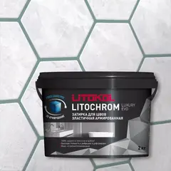 Затирка швов цементная Litokol Litochrom 1-6 Luxury Evo LLE.385 Нефрит, ведро 2 кг