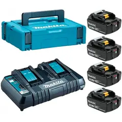 Набор аккумуляторов BL1850B+DC18RD+MakPac Makita 198312-4