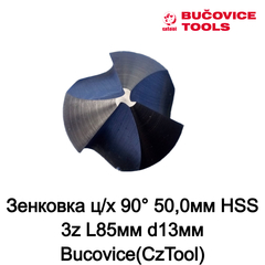Зенковка ц/х 90° 50,0мм HSS 3z L85мм d13мм Bucovice(CzTool) 741500