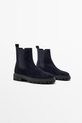 Massimo Dutti Ботинки-челси с плоской подошвой и спортивной подошвой, синий