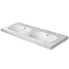Duravit D-Code 3481200602 Двойная раковина для мебели, с перел.,без отв. под смес., 1200x490мм, цвет: Белый фото