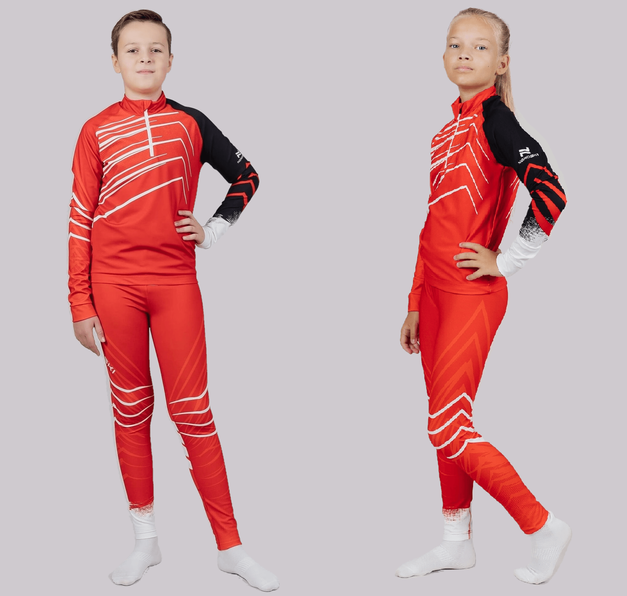 Детский и подростковый лыжный гоночный костюм Nordski Jr Pro red-black