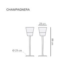 Напольная подставка CHAMPAGNERA T (ясень/мрамор) в черной отделке