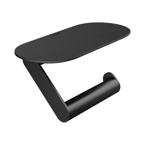 Hansgrohe WallStoris 27928670 Держатель для туалетной бумаги, с полкой (черный матовый)