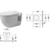 Duravit Starck 3 2215090000 Унитаз подвесной с вертикальным смывом, высота сиденья + 50 мм, 6,0л., 360x545мм, цвет: Белый