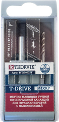 Thorvik MTG305SF Метчик машинно-ручной T-DRIVE со спиральной канавкой для глухих отверстий с направляющей в наборе М3х0.5, HSS-G 52852