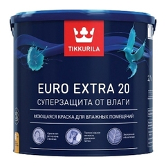 Краска Euro Extra-20 2,7л моющаяся для влажных помещений База С Tikkurila (Тиккурила)