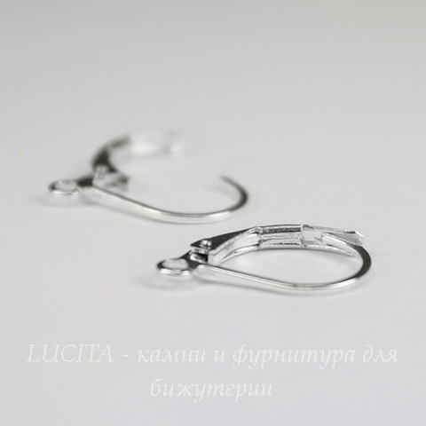 Швензы с французским замком, 16х10 мм (цвет - серебро)