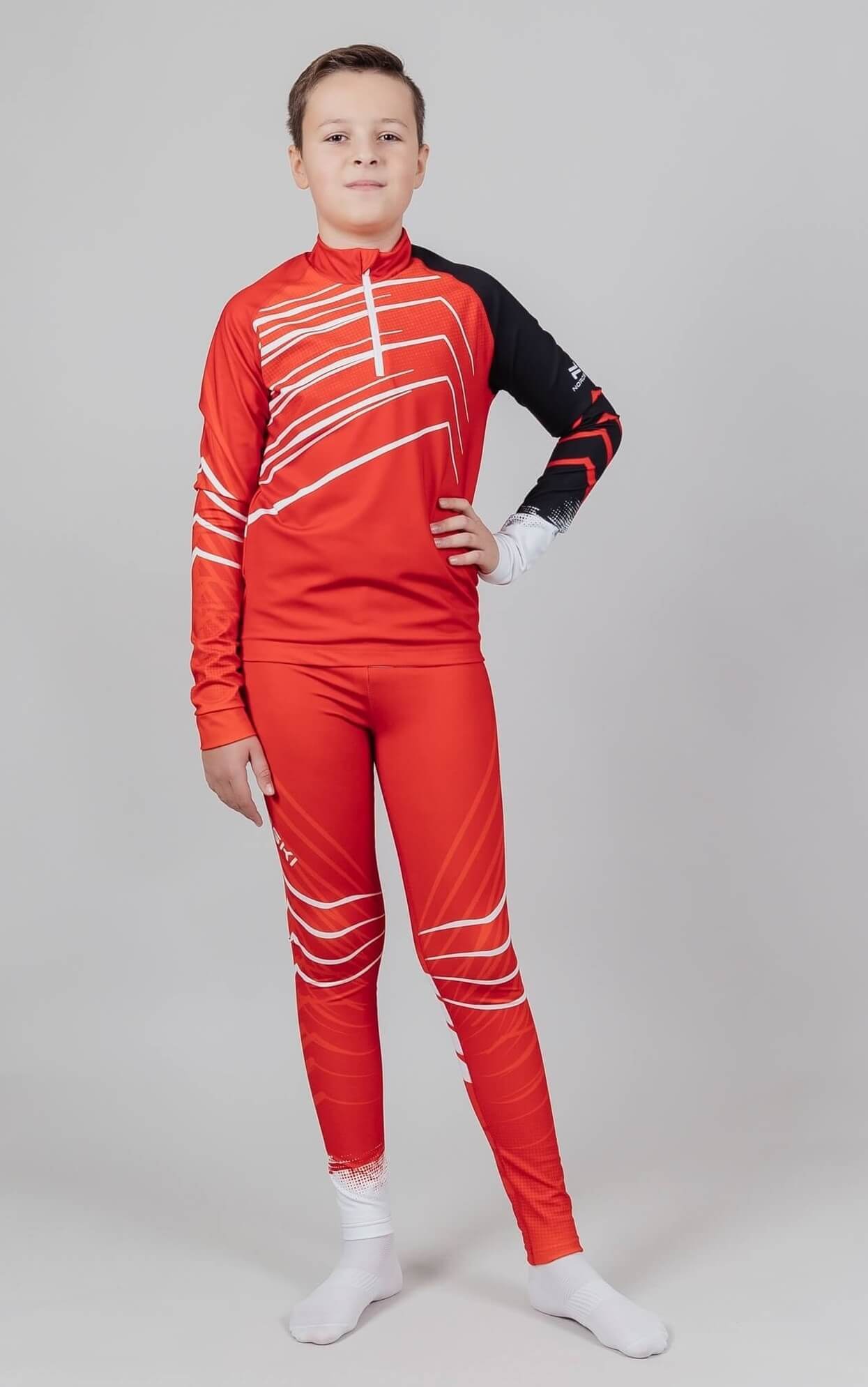 Детский и подростковый лыжный гоночный костюм Nordski Jr Pro red-black - 2
