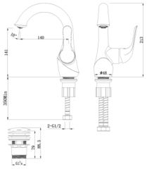 Смеситель для умывальника монолитный LEMARK SWAN– LM5406BG