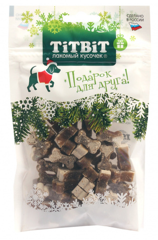 Titbit лакомство для собак косточки мясные с индейкой и творогом 