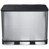 Bemeta Home 104315262 Контейнер для сортировки мусора 3x14л, цвет: нержавеющая сталь, чёрный