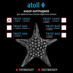 Набор картриджей для Atoll TWIST 1000i (префильтр, постфильтр)