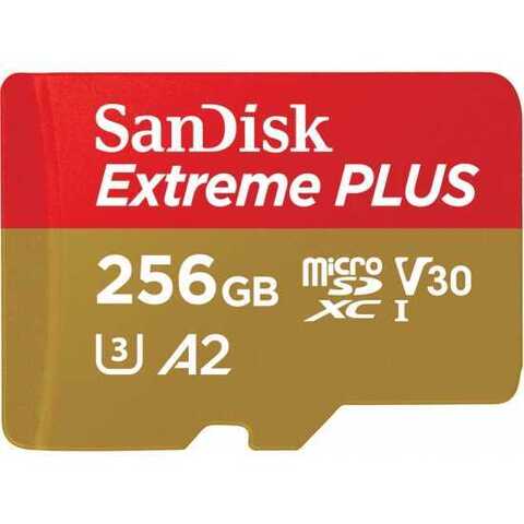 Карта памяти SanDisk 256GB Extreme UHS-I microSDXC + SD Adapter 160MB/s A2 C10 V30