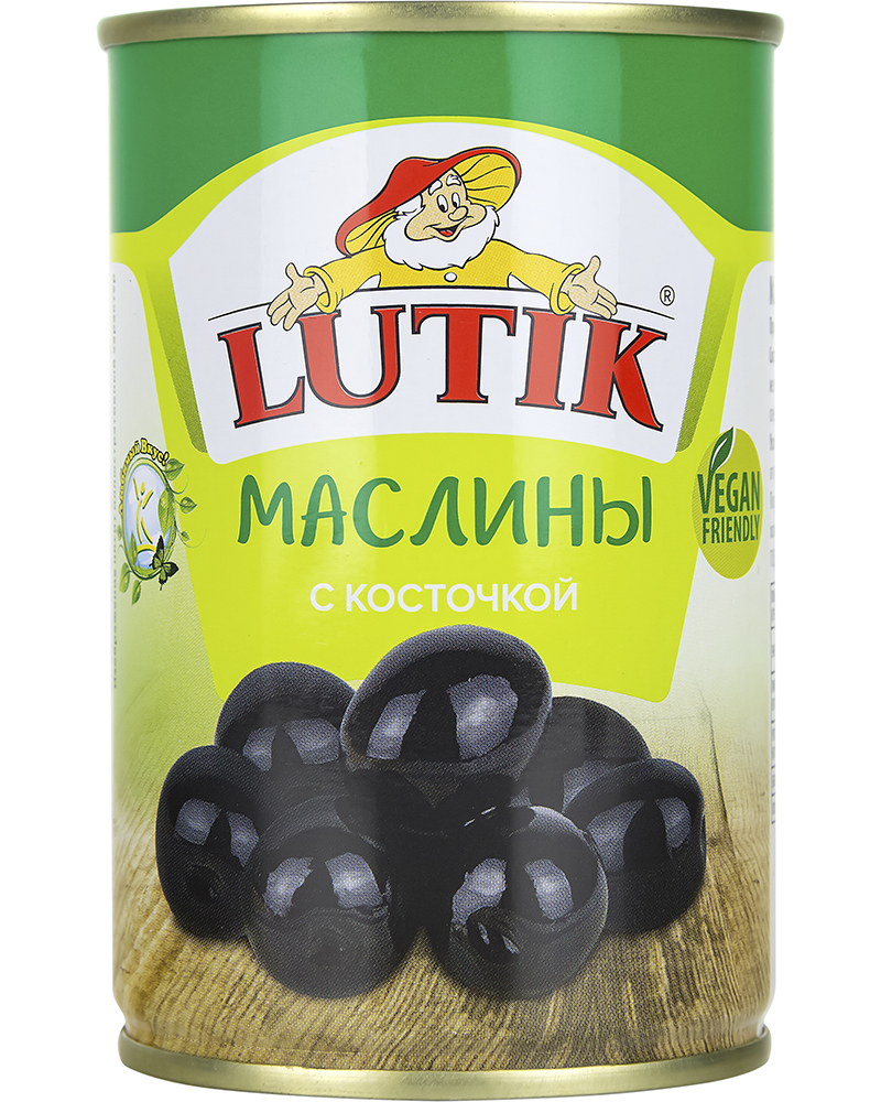 Маслины Lutik с косточкой, 280 гр.
