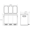 Bemeta Home 104315262 Контейнер для сортировки мусора 3x14л, цвет: нержавеющая сталь, чёрный