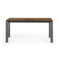 Стол Atta 160 (220) x90 антрацит, коричневый, керамика
