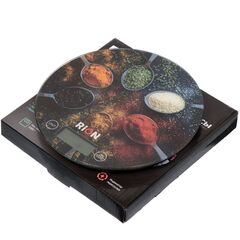 Весы кухонные электронные, стекло, Rion, Специи, платформа, точность 1 г, до 5 кг, LCD-дисплей, PT-812