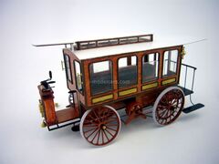 First electric omnibus by I. Romanov 1899 Handmade workshop 1:43