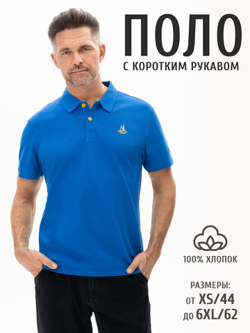 Поло синего цвета мужское