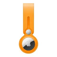 Кожаный брелок-подвеска Apple Leather Loop для AirTag, California Poppy (Золотой апельсин)