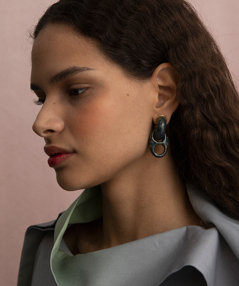 Серьги PORCELAIN LINK HOOP