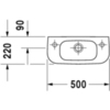 Duravit D-Code 7065000002 Раковина для рук с перел., без отв. под смес., 500x220мм, цвет: Белый