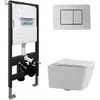 Abber Rechteck AC1201-AC0105-AC0120MW Комплект: подвесной унитаз с инсталляцией AC0105 и кнопкой AC0120MW