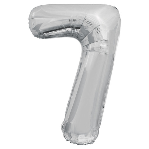 Шар К 34''/86 см, Цифра ЭКО, Серебро, 
