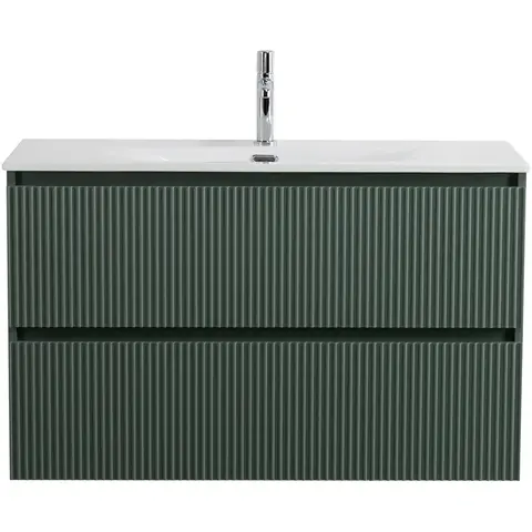 BelBagno UNO-MINI-900-2C-SO-VO База под раковину подвесная с фрезерованными ручками по всей длине фасада с двумя выкатн. ящ., Еловый Мат., 900x395x608