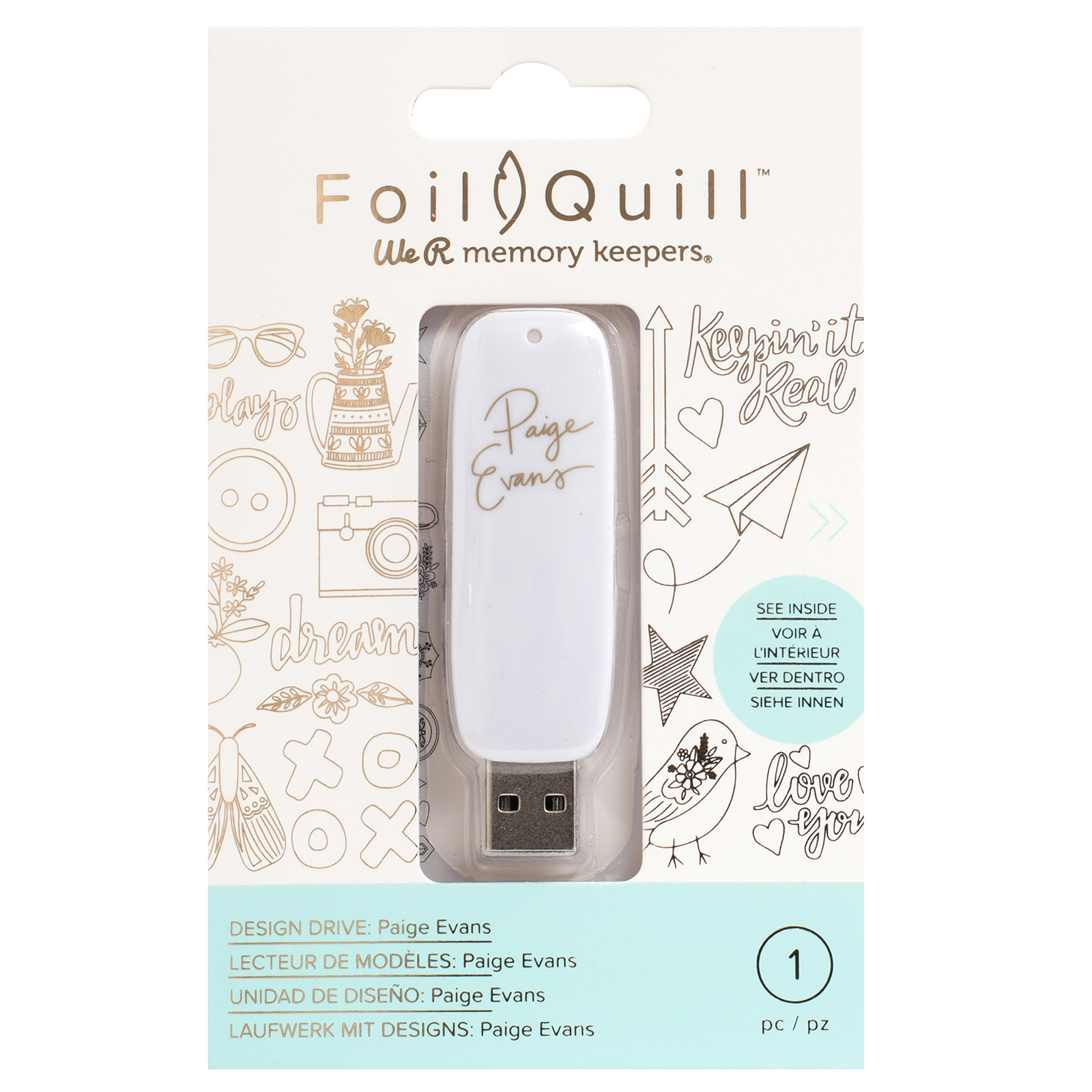 Флешка с набором картинок -We R Memory Keepers Foil Quill USB Artwork Drive Paige Evans