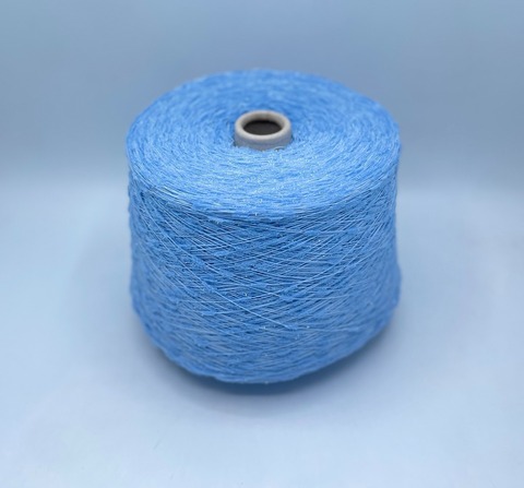 Бобинная пряжа (пр.Италия) art-Spazzolina 600м/100гр, 70% Полиамид, 30% Вискоза цвет-Голубой, арт.34911