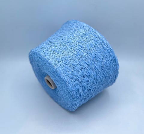 Бобинная пряжа (пр.Италия) art-Spazzolina 600м/100гр, 70% Полиамид, 30% Вискоза цвет-Голубой, арт.34911