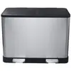 Bemeta Home 104315272 Контейнер для сортировки мусора 2x20л, цвет: нержавеющая сталь, чёрный