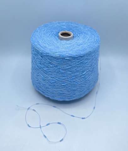 Бобинная пряжа (пр.Италия) art-Spazzolina 600м/100гр, 70% Полиамид, 30% Вискоза цвет-Голубой, арт.34911