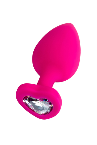 Анальная втулка ToDo by Toyfa Diamond Heart, силикон, розовый, 9,5 см, Ø 4 см