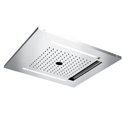 Almar E044259.BS Встраиваемый верхний душ 49,6х49,6 см, 3 типа струи, хромотерапия, цвет нержавеющая сталь брашированная фото