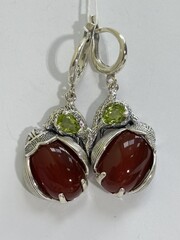 Жук (серьги из серебра)